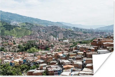 Produktbild von MuchoWow® Poster Die bergige Landschaft von Medellín in Kolumbien 180x120 cm - Fotoplakat