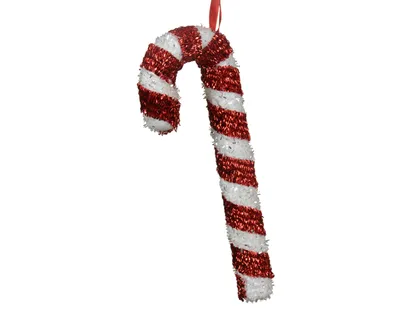 Produktbild von Christbaumschmuck Kunststoff 20,5cm Zuckerstange Figur Rot / Weiß
