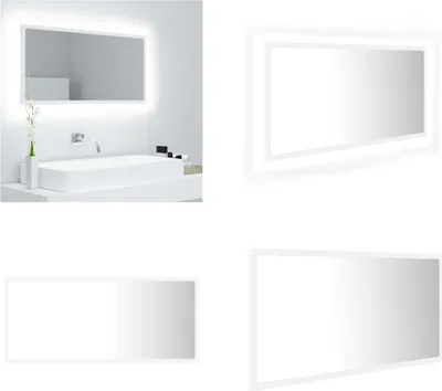 Obrázok produktu pre vidaXL LED kúpeľňové zrkadlo biele 90x8,5x37 cm akrylové - Zrkadlo - Kúpeľňové zrkadlo - Zrkadlo do kúpeľne