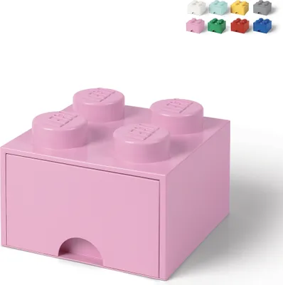 Produktbild von LEGO Aufbewahrungsbox 4 mit Schublade - hellrosa