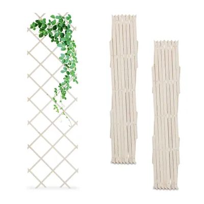 Produktbild von Relaxdays Rankgitter, ausziehbar, 3er Set, Rankhilfe Kletterpflanzen, 180x60 cm, Garten, Balkon & Terrasse, Holz, weiß