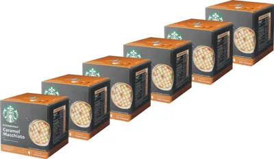 Image de Nescafé Dolce Gusto Starbucks Caramel Macchiato, coffret de 6, mélange de lait macchiato au caramel, capsules de café, café torréfié, 6 x 12 capsules