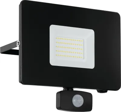 Produktbild von EGLO LED Außen-Strahler Faedo 3, 1 flammige Außenleuchte inkl. Bewegungsmelder, Sensor-Wandstrahler aus Alu, Farbe: Weiß, Glas: klar, 50 Watt, IP44