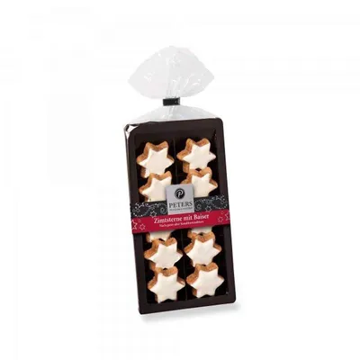 Produktbild von Peters Zimtsterne mit Marzipan gekrönt mit zarten Baiser 100g