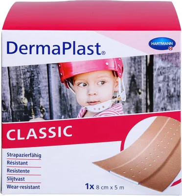 Produktbild von DermaPlast classic 8 cm x 5 m strapazierfähiges Wundpflaster, 1 St. Pflaster