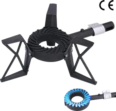 Obrázek produktu pro Mucola stoličkový vařič 3 nohy 6,5 kW plynový vařič plynový hořák kempinkový vařič litinový ocelový plynový vařič