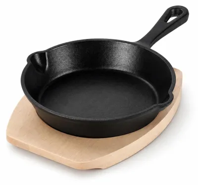 Immagine prodotto di Padella in ghisa Freyersbacher® 15 cm, padella smaltata | con asse e panno