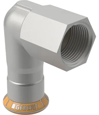 Produktbild von Geberit GE Mapress Therm, Übergangswinkel, 90 Gr., d15mm x Rp1/2, NPW, 1 Stk.