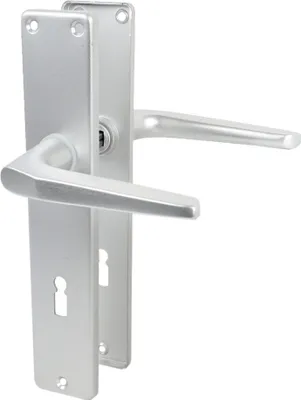 Produktbild von Langschildgarnitur Europa F1 Aluminium Türdrücker Türbeschlag Türklinke Beschlag Buntbart
