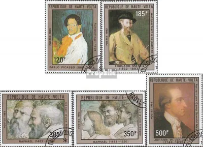 Produktbild von Briefmarken Obervolta 1983 Mi 921-925 (kompl.Ausg.) gestempelt Gemälde