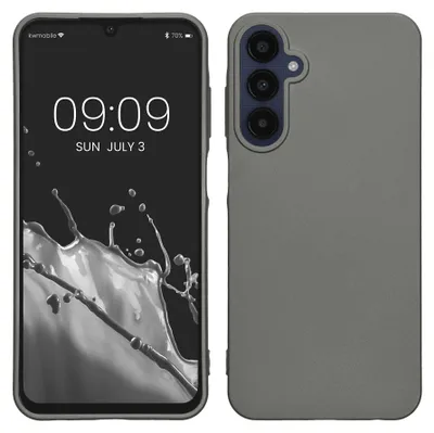 Produktbild von kwmobile Handyhülle für Samsung Galaxy A25 Hülle - Silikon Case metallisch schimmernd - Schutzhülle Cover - Metallic Grau