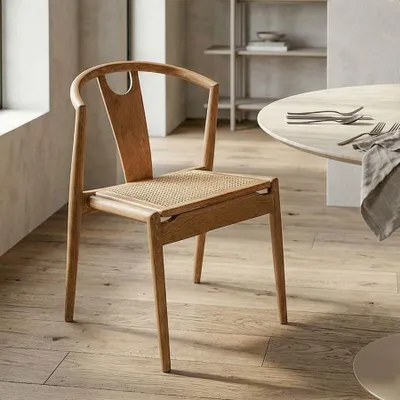 Produktbild von Set aus 2 braunen Holzstühlen, 56 x 53 x 76 cm