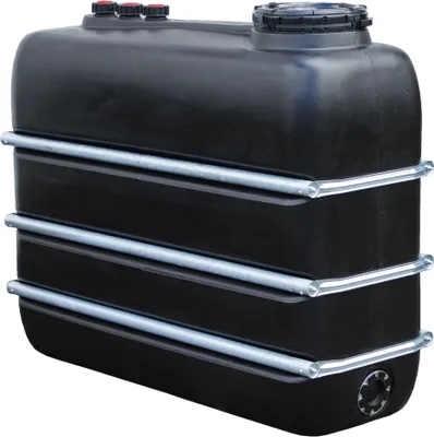 Productafbeelding van GRAF ruimtebesparende tank 2000 L zwart van voedselveilig PE