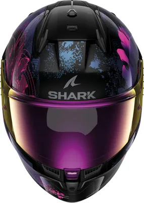 Produktbild von SHARK D-SKWAL 3 D-SKWAL 3 Helm Integralhelm Motorradhelm Rollerhelm mit Sonnenblende Schwarz Rosa Himmelblau M HE0926E-KVX-M
