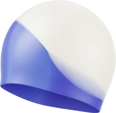 Produktbild von Badekappe, Silikon Schwimmhaube, Schwimmkappe für Damen Herren, Kinder Weiß und Blau