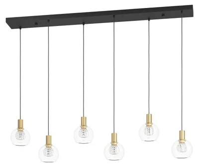 Obrázek produktu pro Černá závěsná lampa Terque se zlatými prvky