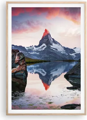 Produktbild von Gerahmtes Poster - Rahmen in heller Eiche - Berge Felsen Wasser - 70x100 cm - Wand Bild - Wanddeko - Wandbilder - Wandposter - Bilderrahmen - Bilder - Kunstdruck - Wandbild - P2NPA70x100-3892