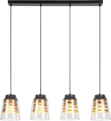 Image de Suspension de salon E27 4x60W noir mat 3544 Zenaida Rabalux