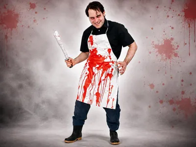 Produktbild von Erwachsenenkostüm Schlachter Schürze mit Blutflecken – Horror Kostüm für Halloween & Karneval Einheitsgröße