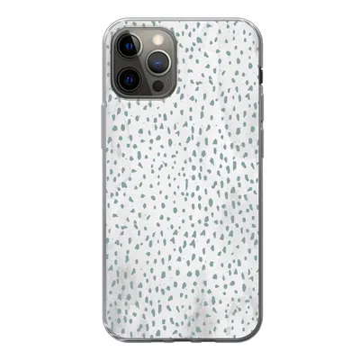 Produktbild von MuchoWow® Handyhülle Schutzhülle Hülle für iPhone 12 Pro Polka dots - Marmor - Weiß Silikon Softcase Handy Hülle - Abdeckung
