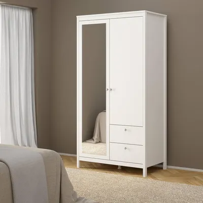 Immagine prodotto di Dmora Guardaroba 2 Ante Lagertha 58.4x199h cm Bianco, Appendiabiti 2 Ante