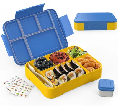 Produktbild von SWVIODMT Brotdose Kinder mit Fächern, Bento Lunchbox mit 5 Fächern – Blau