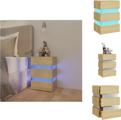 Obrázok produktu pre vidaXL LED nočný stolík Sonoma dub 45x35x67 cm materiál na báze dreva - Nočné stolíky