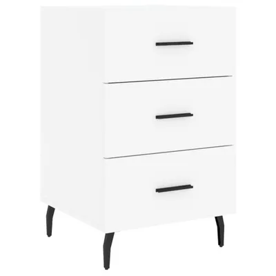 Produktbild von "im Sonderangebot"Nachttisch für Schlafzimmer - elegantes Design - Nachtkommode - Weiß 40x40x66cm Holzwerkstoff - Nachttische & -schränke DEMöbel226030