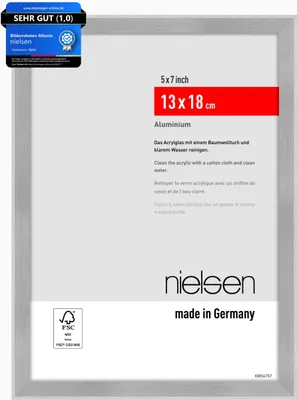Produktbild von nielsen Aluminium Bilderrahmen Atlanta, 13 x 18 cm, Struktur Silber Matt