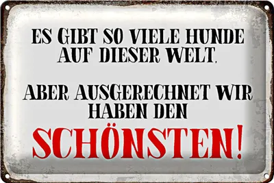 Produktbild von Blechschild Spruch 30x20cm wir haben den schönsten Hund
