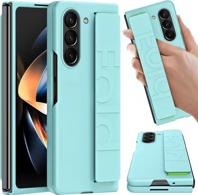 Obrázek produktu pro Pouzdro na Samsung Galaxy Z Fold 6, matné pouzdro proti poškrábání z PC s popruhem na ruku zelené