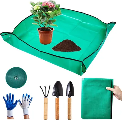Imagen del producto de Alfombra plegable para plantas, 100 x 100 cm, protección para trabajos de jardinería