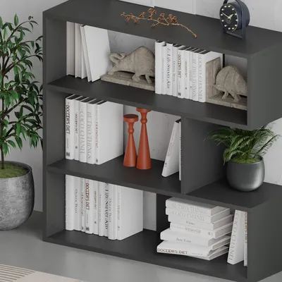 Produktbild von DECORTIE Molly Modernes Bücherregal Display Unit Nr.1 Anthrazit , 94 x 30 x 89 cm