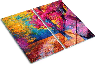 Obrázok produktu pre Sklenená ochranná doska – Kryt varnej dosky – Kryt na indukčnú dosku – 2x30x52 cm – Rýchle čistenie – Tvrdené sklo – impresionizmus