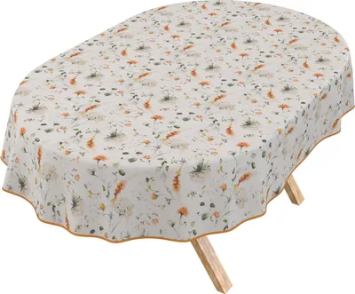 Produktbild von Tischdecke 3.0 Floral Frühling Bunt Oval 180x140cm Band Wachstuch abwaschbar