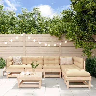 Produktbild von Design Möbel 7-tlg. Garten-Lounge-Set Massivholz Kiefer - 2024 Neu