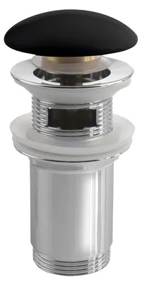 Produktbild von Sapho Waschbecken-Ablaufgarnitur 5/4“, klick-klack, Keramik-Stopfen, 10-50mm, Schwarz matt