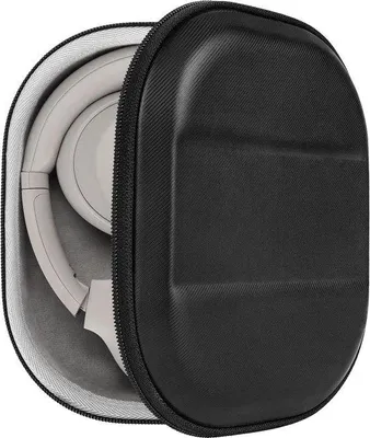 Image de Étui de protection rigide pour casque audio, noir, adapté aux voyages