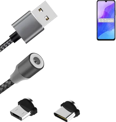 Produktbild von K-S-Trade Hochwertiges Magnet-Lade-kabel Sync-Kabel Daten-Kabel für Huawei Honor 30 Lite mit USB-Typ-C-Anschluss und Micro-USB-Anschluss 2A bis zu