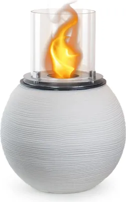 Image de Botticelli - Cheminée au bioéthanol de sol ø 40xH54 cm, blanc