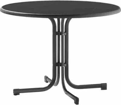 Produktbild von SIEGER Gartentisch / Klapptisch Ø100cm Stahl grau / Mecalit anthrazit