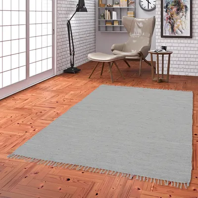 Produktbild von Baumwolle Natur Teppich Jolly Baumwolle Grau, Größe:90x160 cm
