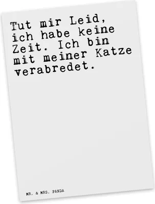 Produktbild von Mr. & Mrs. Panda Ansichtskarte Tut mir Leid, ich... - Weiß - Geschenk, Herrchen, einzelkarte, Fotokarte, Postkarten, Postkarte, lustig, Ansichtskarten, Haus, Katze