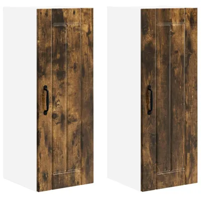 Imagen del producto de vidaXL Armario de pared LUCCA, 2 unidades, material de madera con acabado en roble ahumado