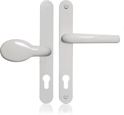 Produktbild von Famanu Türgriff Weiß Aluminium Offset mit Sicherheitsfunktion - 211 mm Schraubenausführung