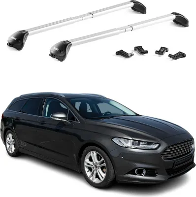 Image de Barres de toit transversales pour Ford Mondeo Break 2012-2025 Alu Gris 2x ABE