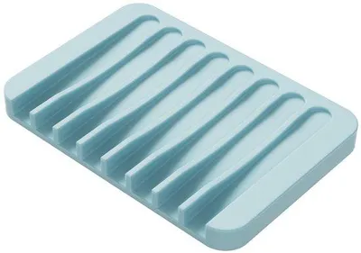 Produktbild von Silikonische Dusseifenhalter, flexibel, hält Seife trocken, leicht zu reinigen, 2 Stück, hellblau