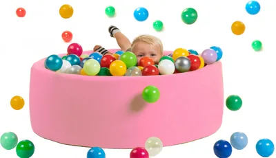 Produktbild von sunnypillow Bällebad für Baby Kinder mit 200 bunten Bällen ∅ 7cm Bällepool 90x30cm viele Farben zur Auswahl Spielbälle Kugelbad Spielbecken Farbe : rosa