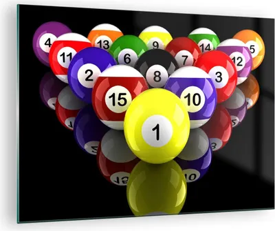 Produktbild von Bilder auf glas - Pool Spiel Wettbewerb - 70x50cm - Glasbilder - Wandbilder - Kunstdruck - zum Aufhängen bereit - Wanddekoration aus Glas - Glas Bilder - Wandbild auf Glas - Einteilig - GAA70x50-2219