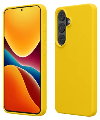 Zdjęcie produktu dla Etui kwmobile do telefonu Samsung Galaxy S26 Plus – silikonowe etui – ładowanie bezprzewodowe – etui ochronne w kolorze jasnożółtym